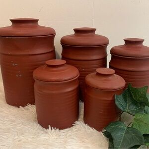 Set of 1983 Handmade Ceramic Canisters